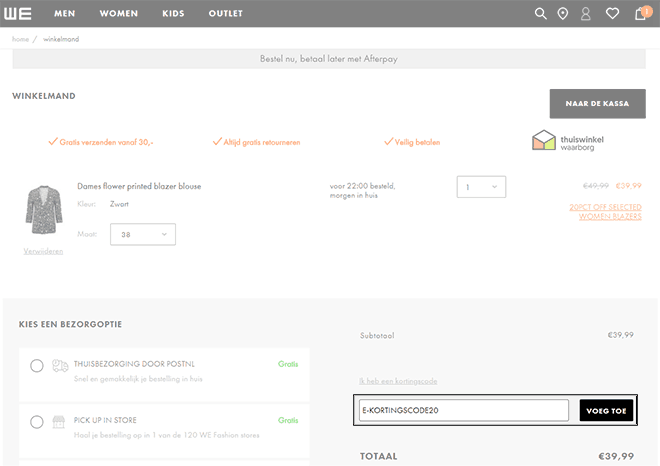WE Fashion kortingscode gebruiken