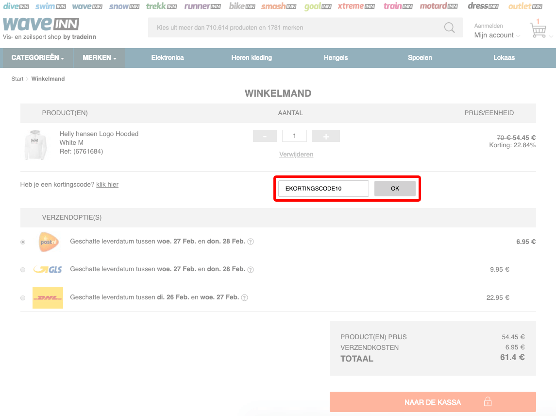 Waveinn kortingscode gebruiken