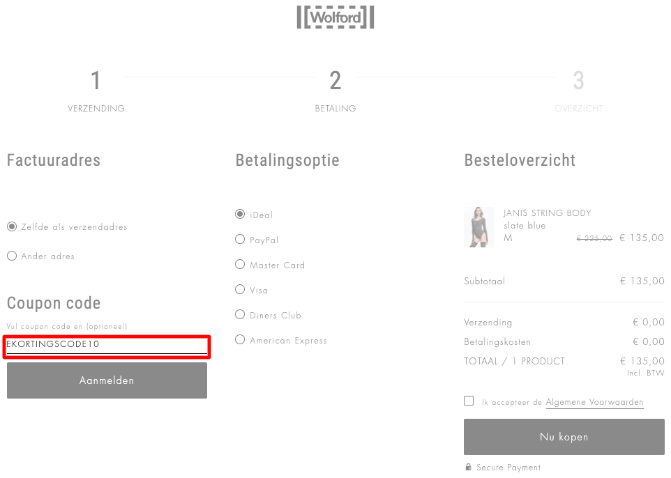 Wolford kortingscode gebruiken