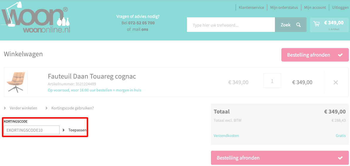WoonOnline kortingscode gebruiken