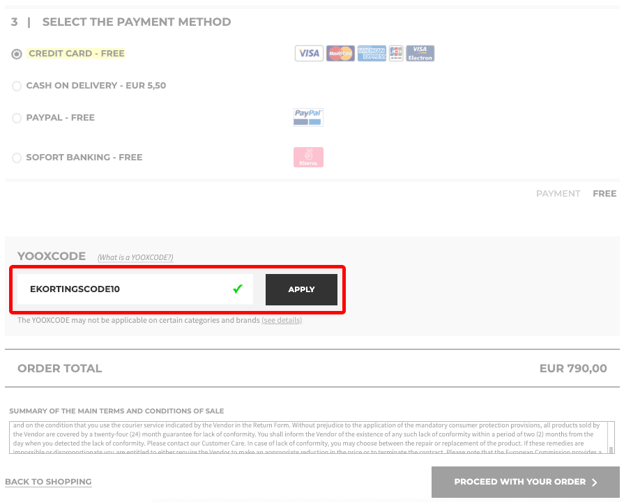 Yoox kortingscode gebruiken