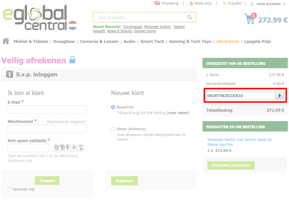 eGlobal Central kortingscode gebruiken