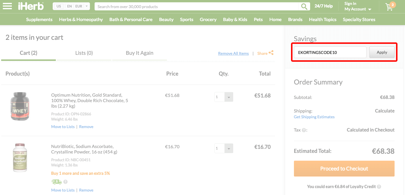 iHerb kortingscode gebruiken