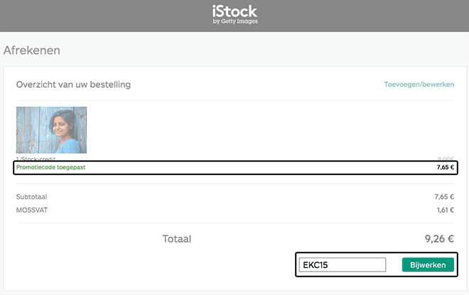 iStock kortingscode gebruiken